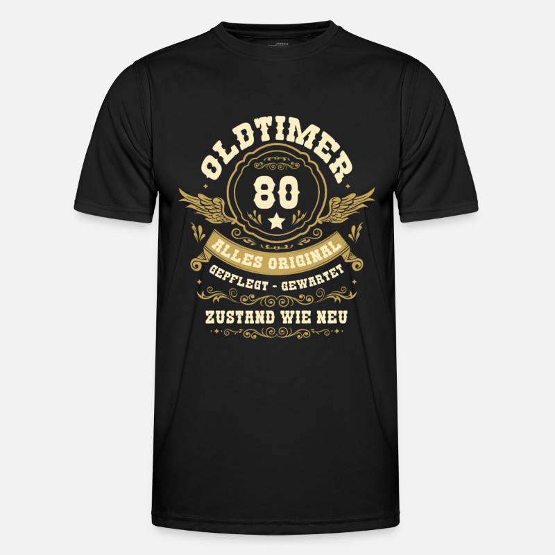 80. Geburtstag Oldtimer Männer Funktions-T-Shirt