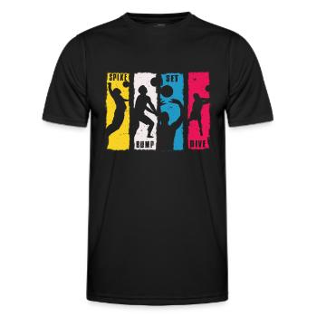 Spike Bump Set Dive Volleyball Design gift - Männer Funktions-T-Shirt - Schwarz - Vorne - AI Model Male 178 dark (178cm)