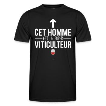 Cet homme est un super viticulteur métier vin - T-shirt sport Homme - noir - Devant - AI Model Male 178 dark (178cm)