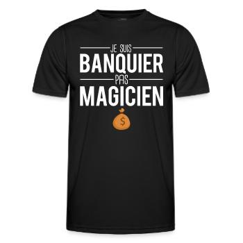 Je suis banquier pas magicien blague banquier - T-shirt sport Homme - noir - Devant - AI Model Male 178 dark (178cm)