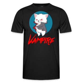 VAMPIRE CAT Halloween Vampir Horror Monster - T-shirt sport Homme - noir - Devant - AI Model Male 178 dark (178cm)