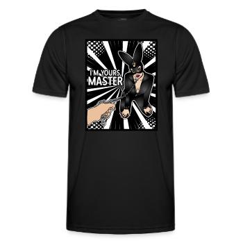 EROTIC GIRL SEXY SUBMISSION BONDAGE MASTER - Men's Functional T-Shirt - black - Front - AI Model Male 178 dark (178cm)