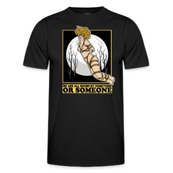 ÉROTIQUE SEXY SHIBARI BONDAGE BOUND GIRL MOON - T-shirt sport Homme - noir - Devant - AI Model Male 178 dark (178cm)