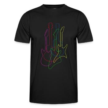 Electric Guitars Gitarrist Musik Instrument Saite - Männer Funktions-T-Shirt - Schwarz - Vorne - AI Model Male 178 dark (178cm)