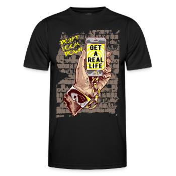 Smartphone mobile phone - Men's Functional T-Shirt - black - Front - AI Model Male 178 dark (178cm)