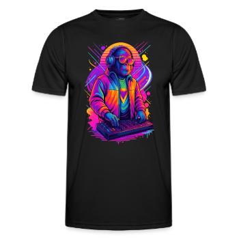 Rave DJ Affe - Männer Funktions-T-Shirt - Schwarz - Vorne - AI Model Male 178 dark (178cm)