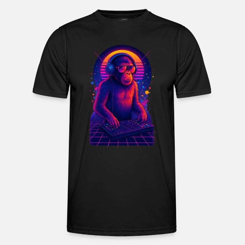 Rave DJ Monkey - Men's Functional T-Shirt - black