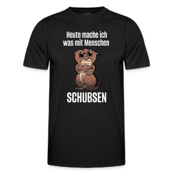 Heute Möchte Was Mit Menschen Machen Otter Spruch - Männer Funktions-T-Shirt - Schwarz - Vorne - AI Model Male 178 dark (178cm)