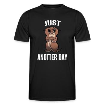 Otter Just Anotter Day Wortwitz Lustiges Spruch - Männer Funktions-T-Shirt - Schwarz - Vorne - AI Model Male 178 dark (178cm)