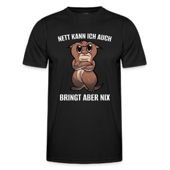 Otter Spruch Nett Kann Ich Auch Bringt Aber Nix - Männer Funktions-T-Shirt - Schwarz - Vorne - AI Model Male 178 dark (178cm)