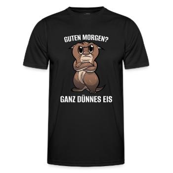 Otter Guten Morgen Dünnes Eis Lustig Witzig Spruch - Männer Funktions-T-Shirt - Schwarz - Vorne - AI Model Male 178 dark (178cm)