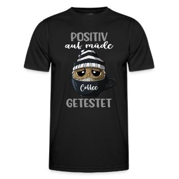 Positiv Auf Müde Getestet Kaffee Kaffeeliebhaber - Männer Funktions-T-Shirt - Schwarz - Vorne - AI Model Male 178 dark (178cm)