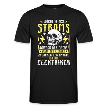 Wächter Des Stromes Elektriker Spruch - Männer Funktions-T-Shirt - Schwarz - Vorne - AI Model Male 178 dark (178cm)