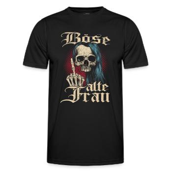 Nasty Old Woman Middle Finger - Men's Functional T-Shirt - black - Front - AI Model Male 178 dark (178cm)