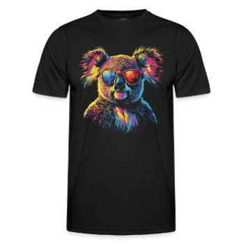 Koala Mit Sonnenbrille - Männer Funktions-T-Shirt - Schwarz - Vorne - AI Model Male 178 dark (178cm)