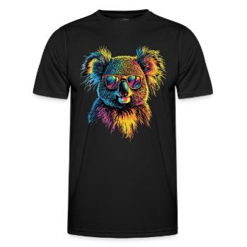 Koala Mit Sonnenbrille - Männer Funktions-T-Shirt - Schwarz - Vorne - AI Model Male 178 dark (178cm)