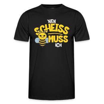 Funny bee cool saying I have to fuck - Men's Functional T-Shirt - black - Front - AI Model Male 178 dark (178cm)