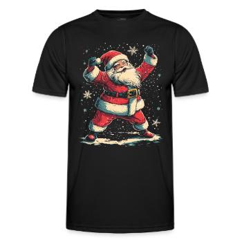 Vintage Weihnachtsmann Weihnachten X-Mas Vibes - Männer Funktions-T-Shirt - Schwarz - Vorne - AI Model Male 178 dark (178cm)