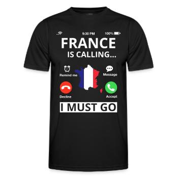 Drapeau français Le drapeau français appelle - T-shirt sport Homme - noir - Devant - AI Model Male 178 dark (178cm)