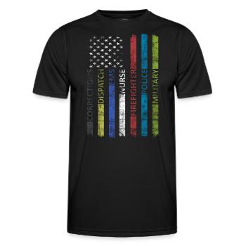 Amerikanische Flagge - Patriotisch - Männer Funktions-T-Shirt - Schwarz - Vorne - AI Model Male 178 dark (178cm)