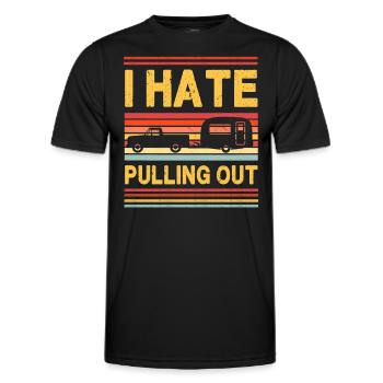Ich hasse Ausziehen - Wohnwagen - Männer Funktions-T-Shirt - Schwarz - Vorne - AI Model Male 178 dark (178cm)