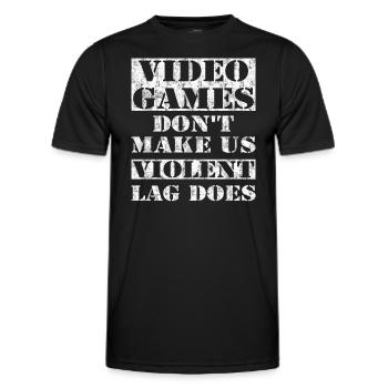 Les jeux vidéo ne font pas de nous un décalage violent - T-shirt sport Homme - noir - Devant - AI Model Male 178 dark (178cm)