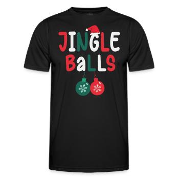 Tinsel Tits And Jingle Balls - Funny Christmas - Men's Functional T-Shirt - black - Front - AI Model Male 178 dark (178cm)