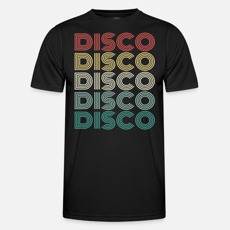 Disco - Retro repeating - Men's Functional T-Shirt - black