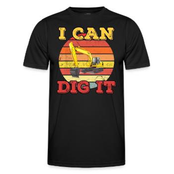Ich kann es graben! - Männer Funktions-T-Shirt - Schwarz - Vorne - AI Model Male 178 dark (178cm)