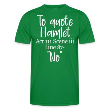 To quote Hamlet, Act III Scene iii Line 87 - 'No' - Men's Functional T-Shirt - kelly green - Front - AI Model Male 178 dark (178cm)