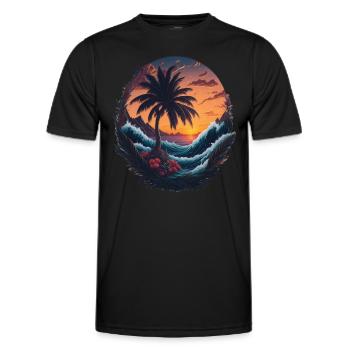 Beach Vibes - Men's Functional T-Shirt - black - Front - AI Model Male 178 dark (178cm)