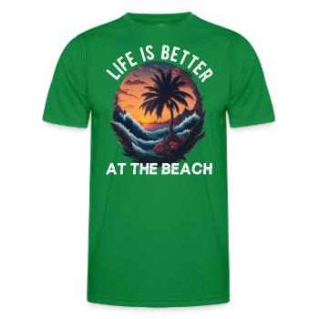 La vie est meilleure à la plage-rétro - T-shirt sport Homme - vert - Devant - AI Model Male 178 dark (178cm)