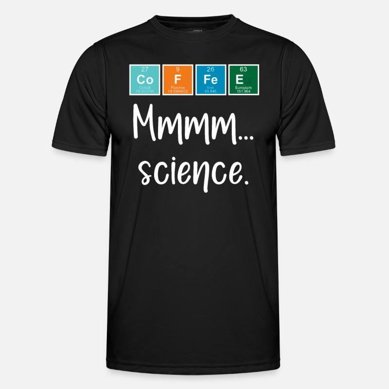 KAFFEE - Mmmm... Wissenschaft - Männer Funktions-T-Shirt - Schwarz