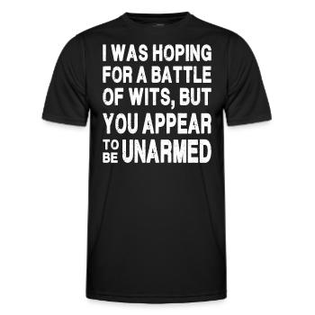 J’espérais une bataille d’ - T-shirt sport Homme - noir - Devant - AI Model Male 178 dark (178cm)