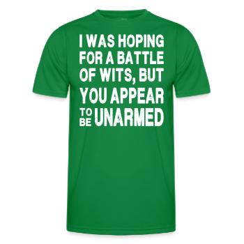 J’espérais une bataille d’ - T-shirt sport Homme - vert - Devant - AI Model Male 178 dark (178cm)
