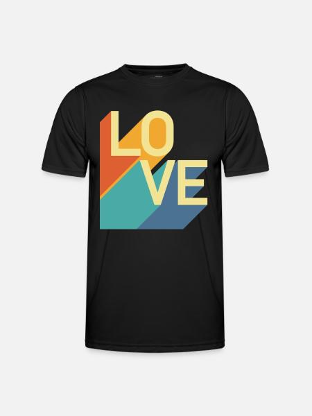 AMOUR - Rétro - T-shirt sport Homme - noir