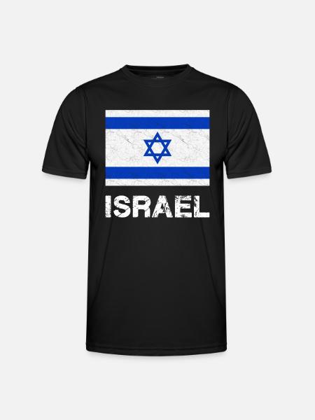 Drapeau d’Israël - T-shirt sport Homme - noir
