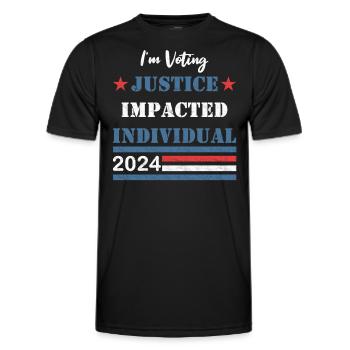 Ich wähle - Von der Justiz betroffene Person - 2024 - Männer Funktions-T-Shirt - Schwarz - Vorne - AI Model Male 178 dark (178cm)