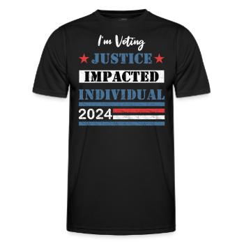 Ich wähle - Von der Justiz betroffene Person - 2024 - Männer Funktions-T-Shirt - Schwarz - Vorne - AI Model Male 178 dark (178cm)