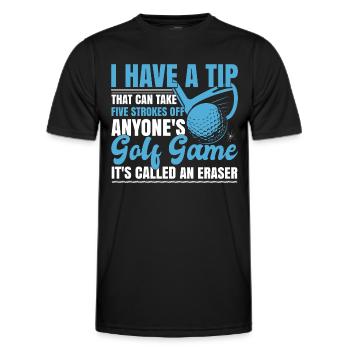 Golfspiel Lustiger Golfer - Männer Funktions-T-Shirt - Schwarz - Vorne - AI Model Male 178 dark (178cm)