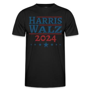 Harris Walz 2024 - Männer Funktions-T-Shirt - Schwarz - Vorne - AI Model Male 178 dark (178cm)