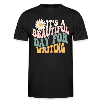 Écriture - T-shirt sport Homme - noir - Devant - AI Model Male 178 dark (178cm)