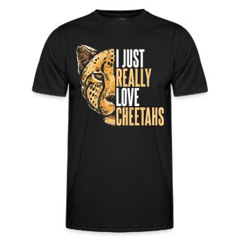 Gepard sagt afrikanische Tierwelt - Männer Funktions-T-Shirt - Schwarz - Vorne - AI Model Male 178 dark (178cm)