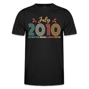 July 2010 birthday July 2010 July - Men's Functional T-Shirt - black - Front - AI Model Male 178 dark (178cm)