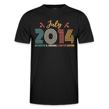 July 2014 birthday July 2014 July - Men's Functional T-Shirt - black - Front - AI Model Male 178 dark (178cm)