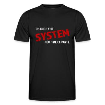 Student demo against climate change - Men's Functional T-Shirt - black - Front - AI Model Male 178 dark (178cm)