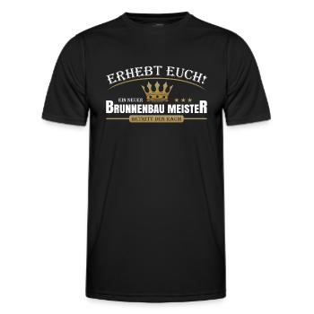 Brunnenbau Meister - Männer Funktions-T-Shirt - Schwarz - Vorne - AI Model Male 178 dark (178cm)