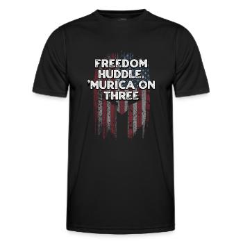 Freedom Huddle Murica am 4. Juli - Männer Funktions-T-Shirt - Schwarz - Vorne - AI Model Male 178 dark (178cm)