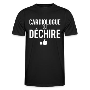 Cardiologue qui déchire blague cardiologue humour - T-shirt sport Homme - noir - Devant - AI Model Male 178 dark (178cm)