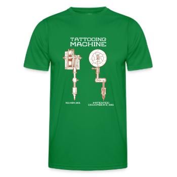 Tattoo Machine T-shirt - Men's Functional T-Shirt - kelly green - Front - AI Model Male 178 dark (178cm)